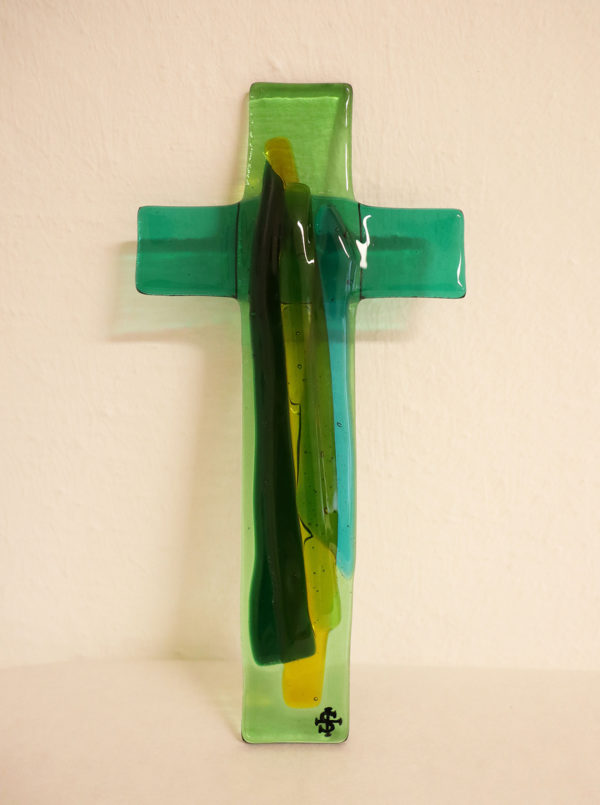 Glasmalerei - Fusing Cross "Green"