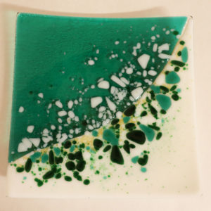 Glasmalerei - Fusing bowl "Green/White"