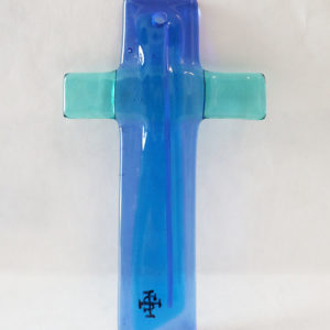 Glasmalerei-Fusing Cross "Blue3"