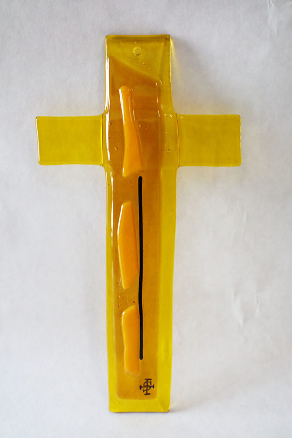 Glasmalerei-Fusing Cross "Yellow3"