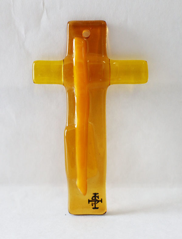 Glasmalerei-Fusing Cross "Yellow4"