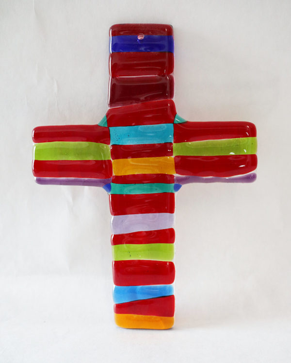 Glasmalerei-Fusing Cross "Coloured"