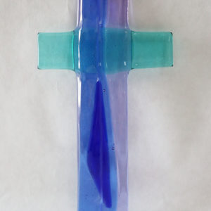 Glasmalerei-Fusing Cross "LightBlue"