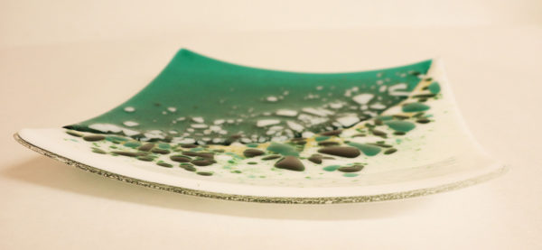 Glasmalerei - Fusing bowl "Green/White" Side