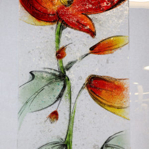 Glasmalerei - Furniture glazing - Fused glass "Flower"